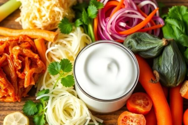 Colorful fermented foods for skin and beauty benefits.